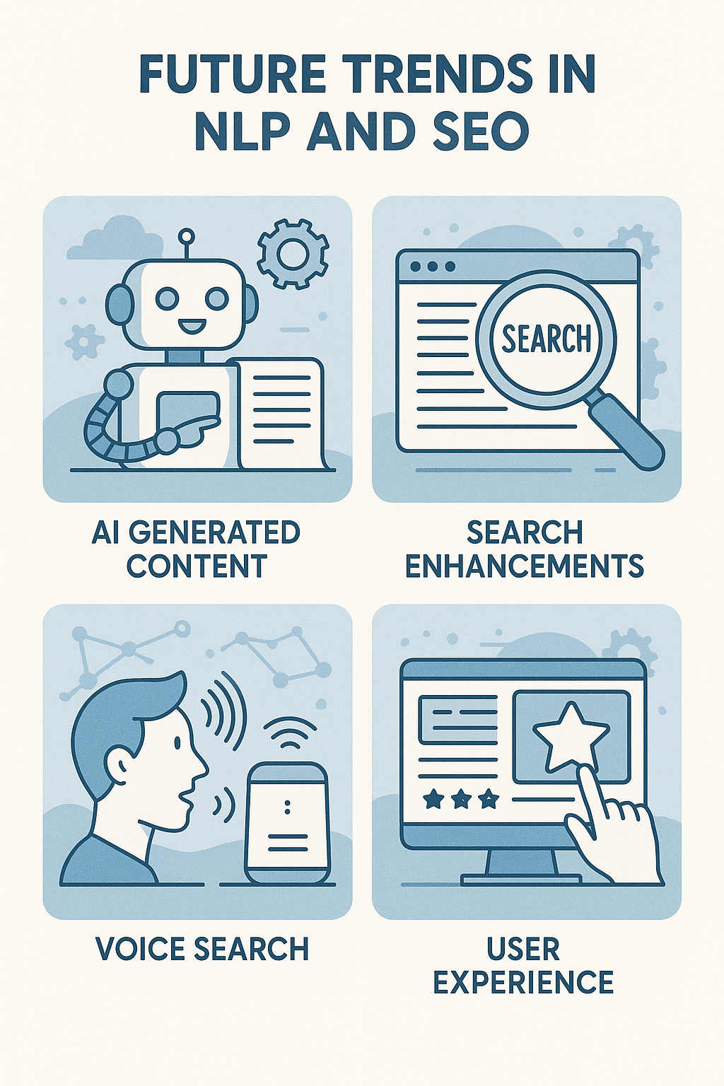 Illustration of future trends in NLP and SEO