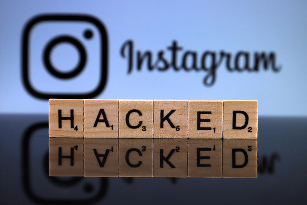 A concept of a hacked Instagram account