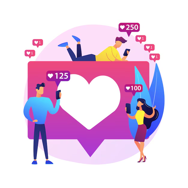 Social media post engagement illustration