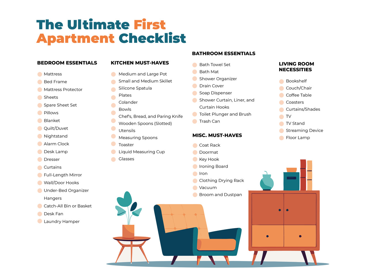 Your First Apartment Checklist: Things You Need to Buy
