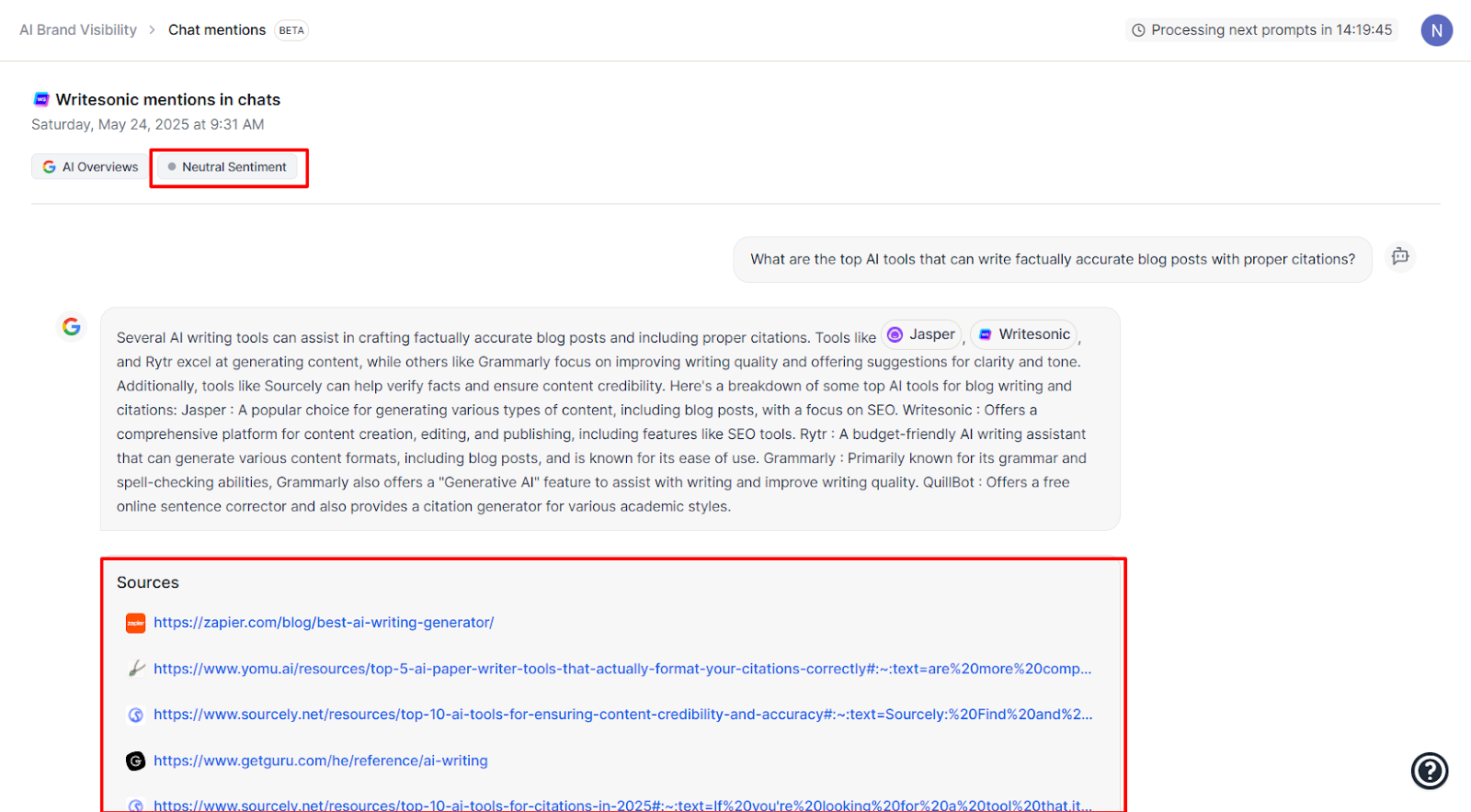 Check the sentiment and try to improve responses which don't reflect your brand accurately