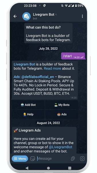 Livegram Bot