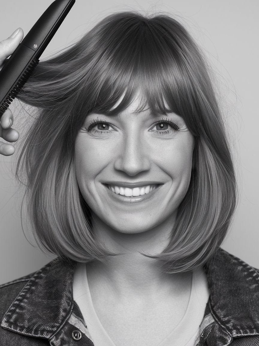 17. Classic A-Line Bob with Bangs for Thin Hair