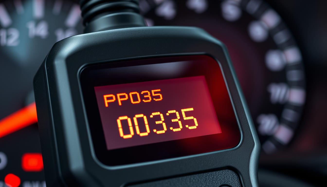 P0335 circuit malfunction diagnostic code on an OBD-II scanner display