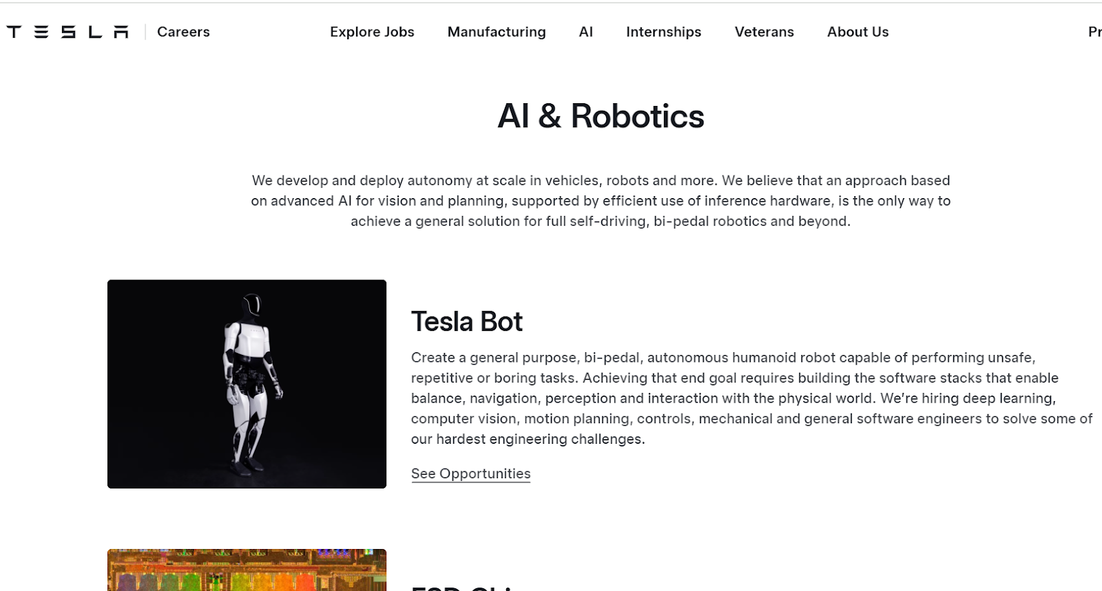 Tesla landing page
