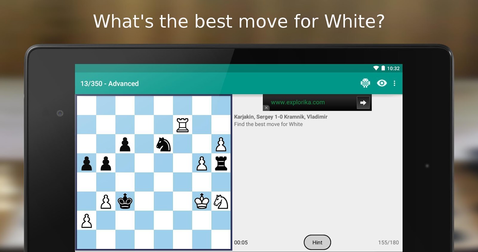 A picture of iChess, one of the best chess games for android
