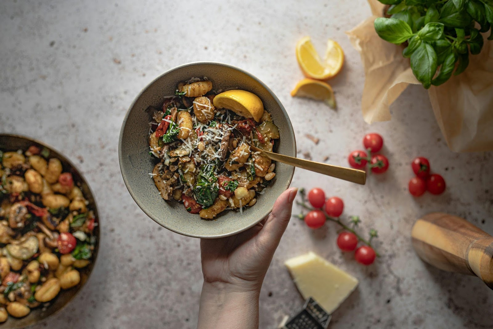 person holding bowl of food, healthy meals