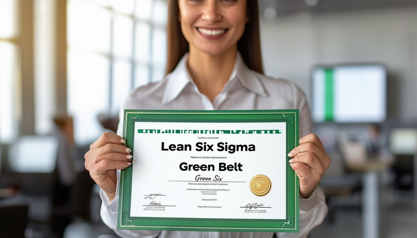 A marketing professional proudly displaying a Lean