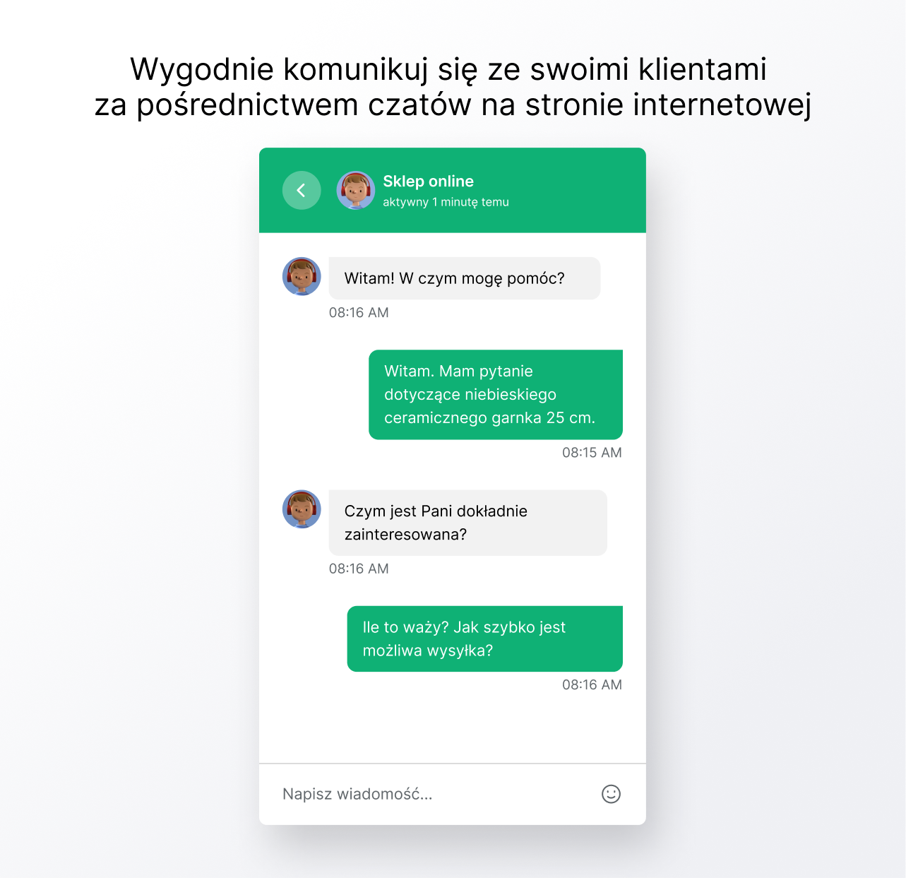 Przykład dialogu na czacie Ringostat, Ringostat, czaty dla stron internetowych Ringostat