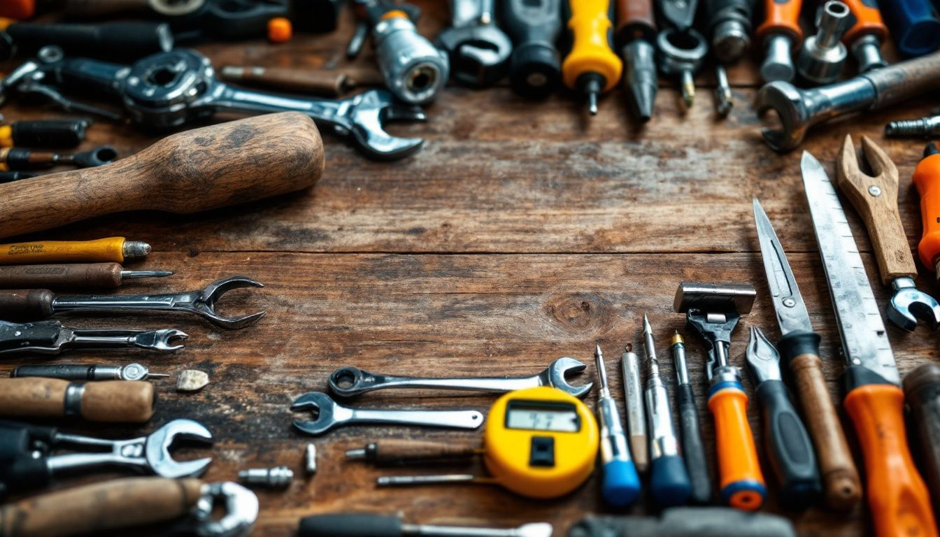 Essential tools for door lock repair including screwdrivers and pliers.