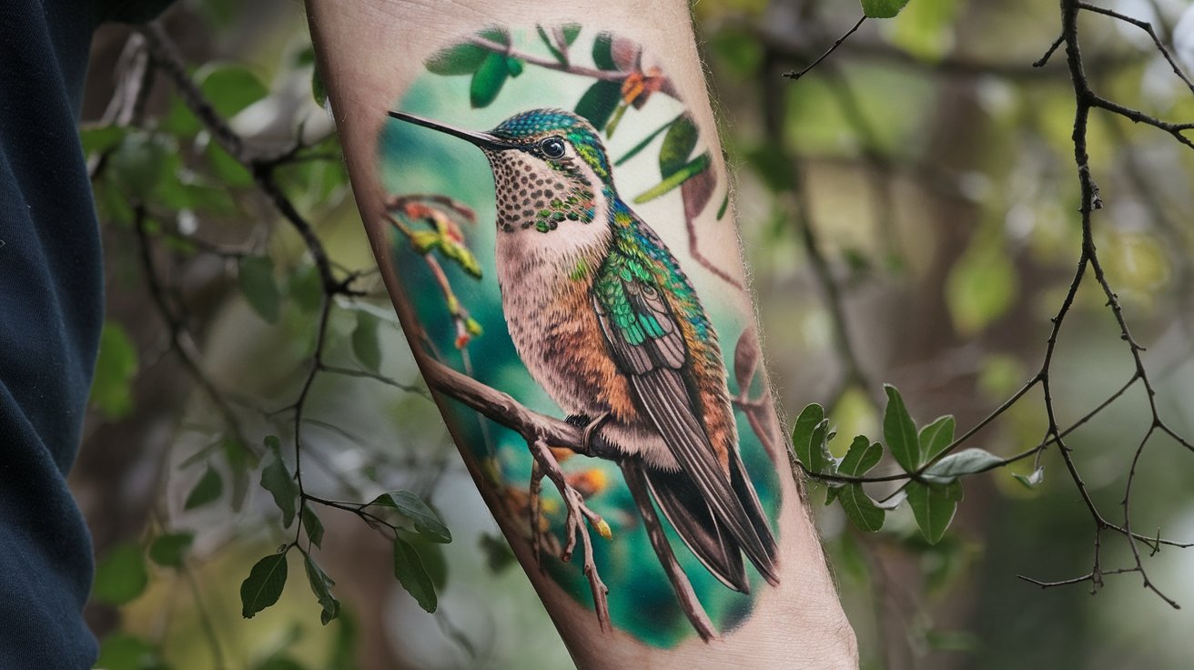 Hand-Poke Hummingbird Tattoos