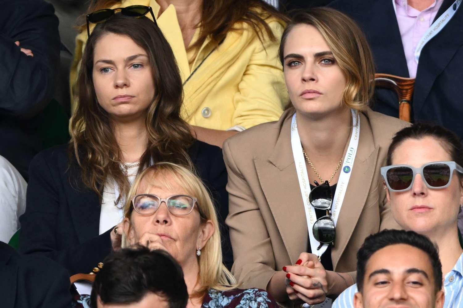 Cara Delevingne and Girlfriend Minke Kiss at Wimbledon