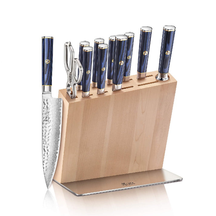 An image featuring the Cangshan KITA Series 12-piece knife block set on a solid white background.