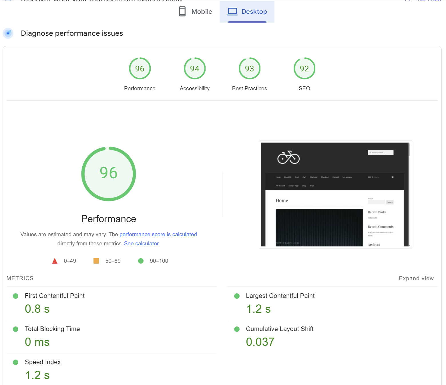 Boutique Theme for WooCommerce Speed
