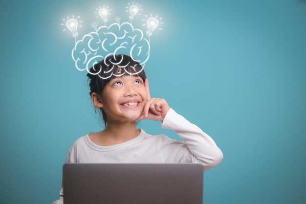 Brain Nervous System concept Science is something that children should study and learn Thinking process and Psychology of Kids