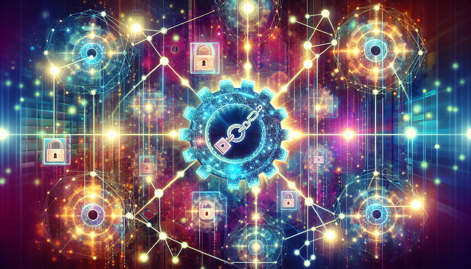 An illustration depicting the concept of smart contracts and blockchain technology.