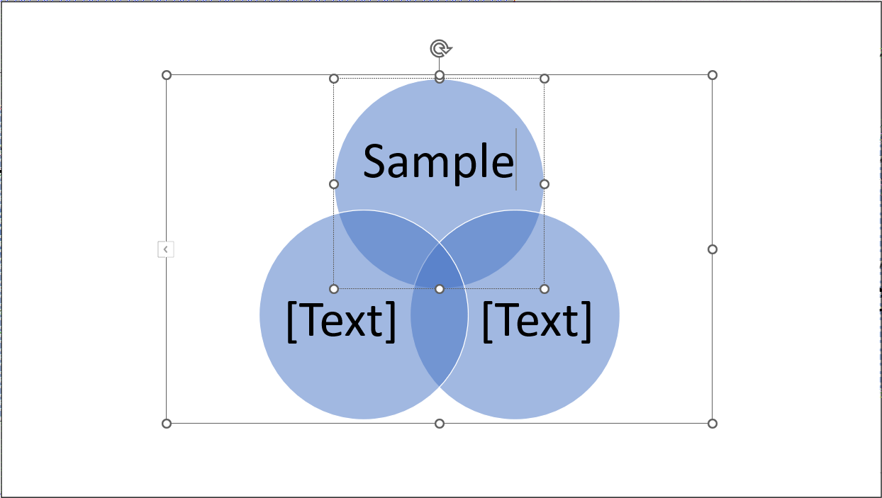 Basic three-circle Venn Diagram in PowerPoint with Editable Text Placeholders.