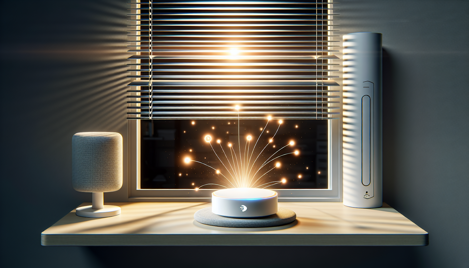 Smart home hub connecting to Alexa for smart blinds setup