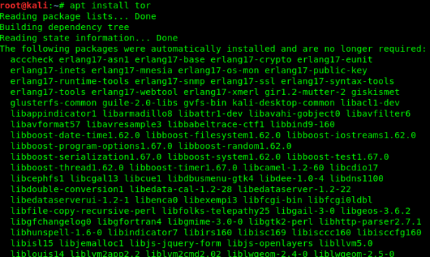 installer tor dans Kali Linux