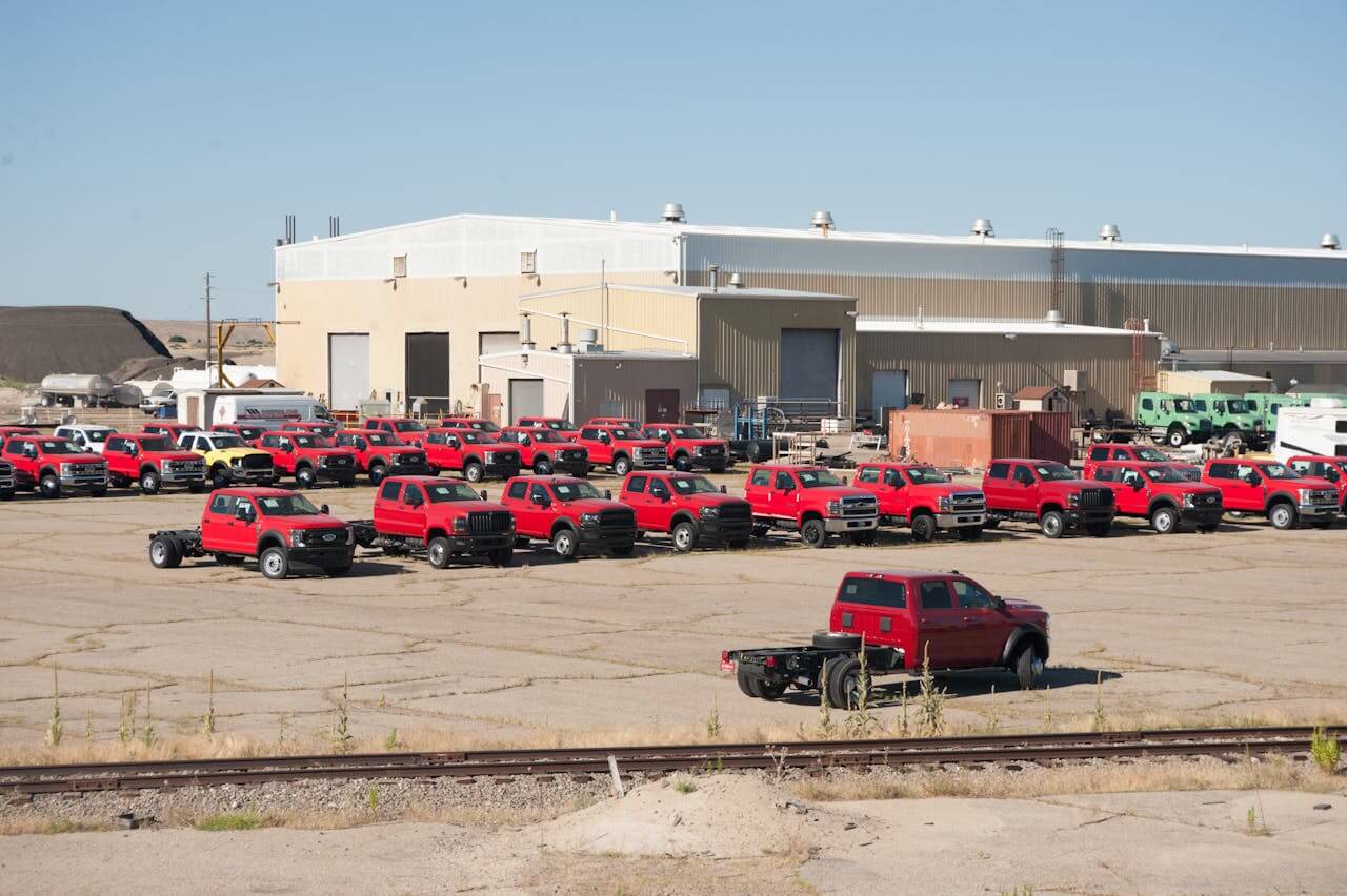 red commercial pickup trucks for transportation