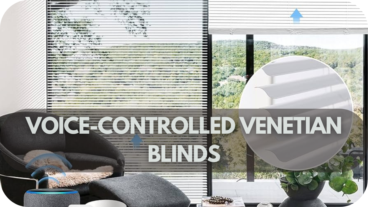 Voice-controlled Venetian blinds allow precise light and privacy adjustments with simple voice commands, enhancing accessibility.