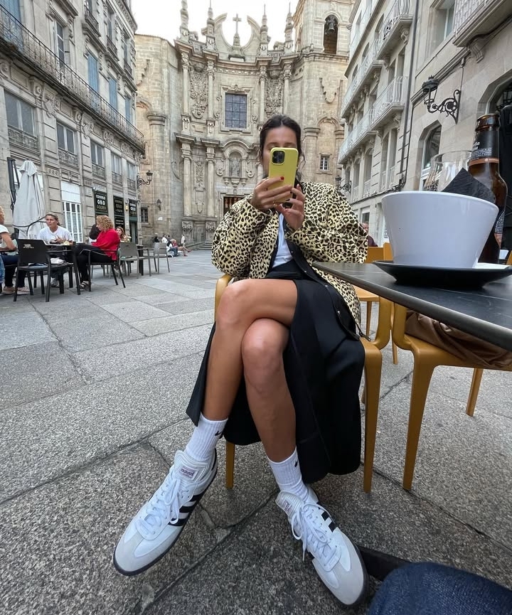 Elena Moussa sitting at a cafe