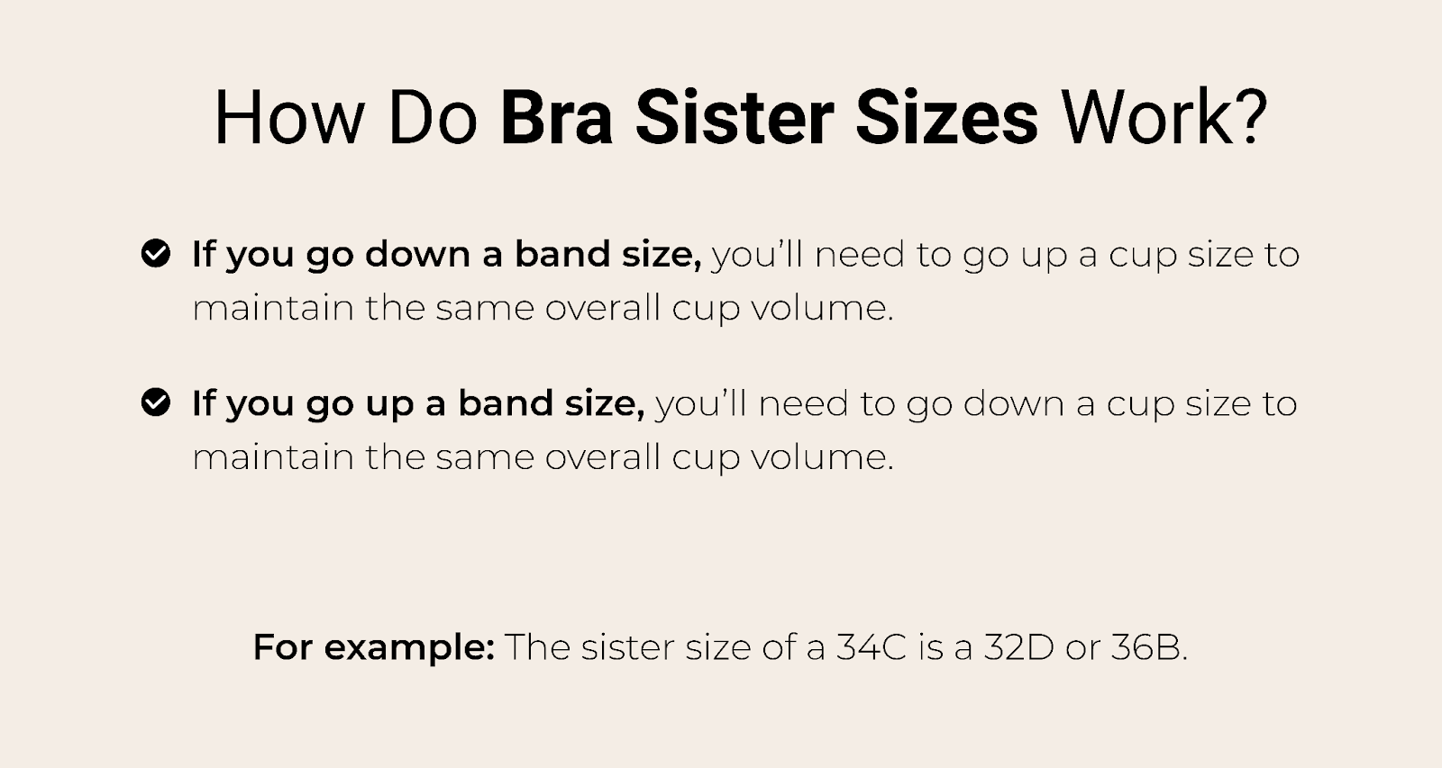 How do bra sister sizes work?