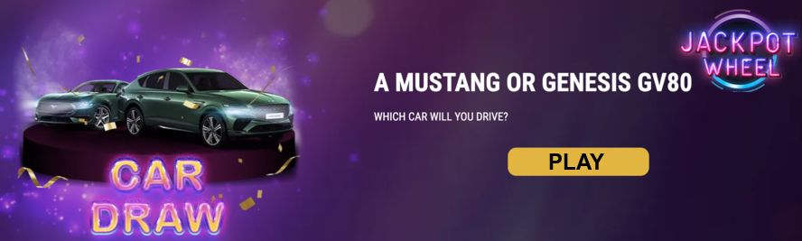 Jackpot Wheel Casino win a Mustang