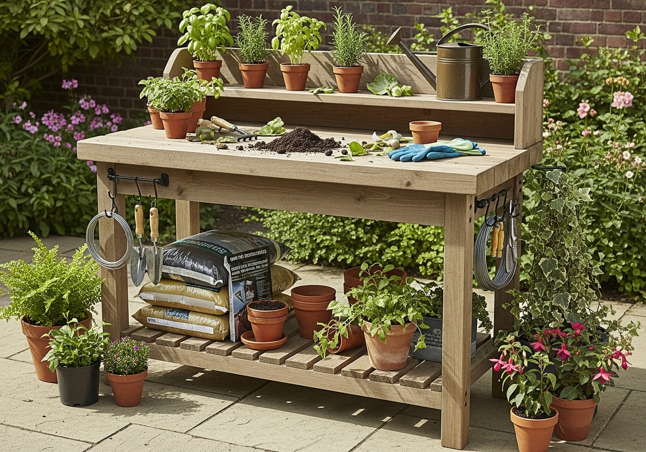 Potting Bench Features Potting Bench Features