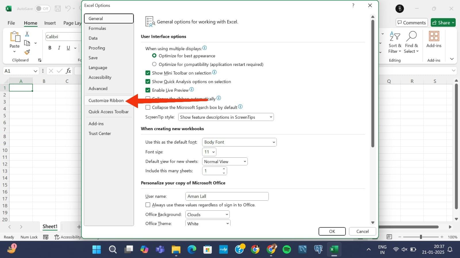 How to Insert Checkbox in Excel: Customize Ribbon Option