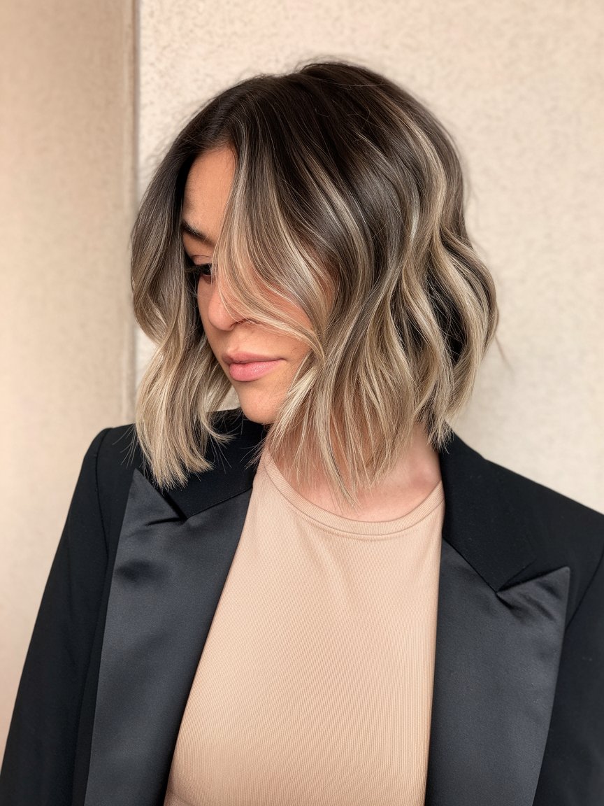 20. Perfect Inverted Bob with Thin Highlights