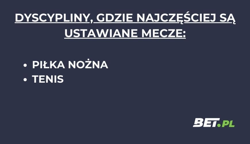Fixy bukmacherskie - jakie dyscypliny?