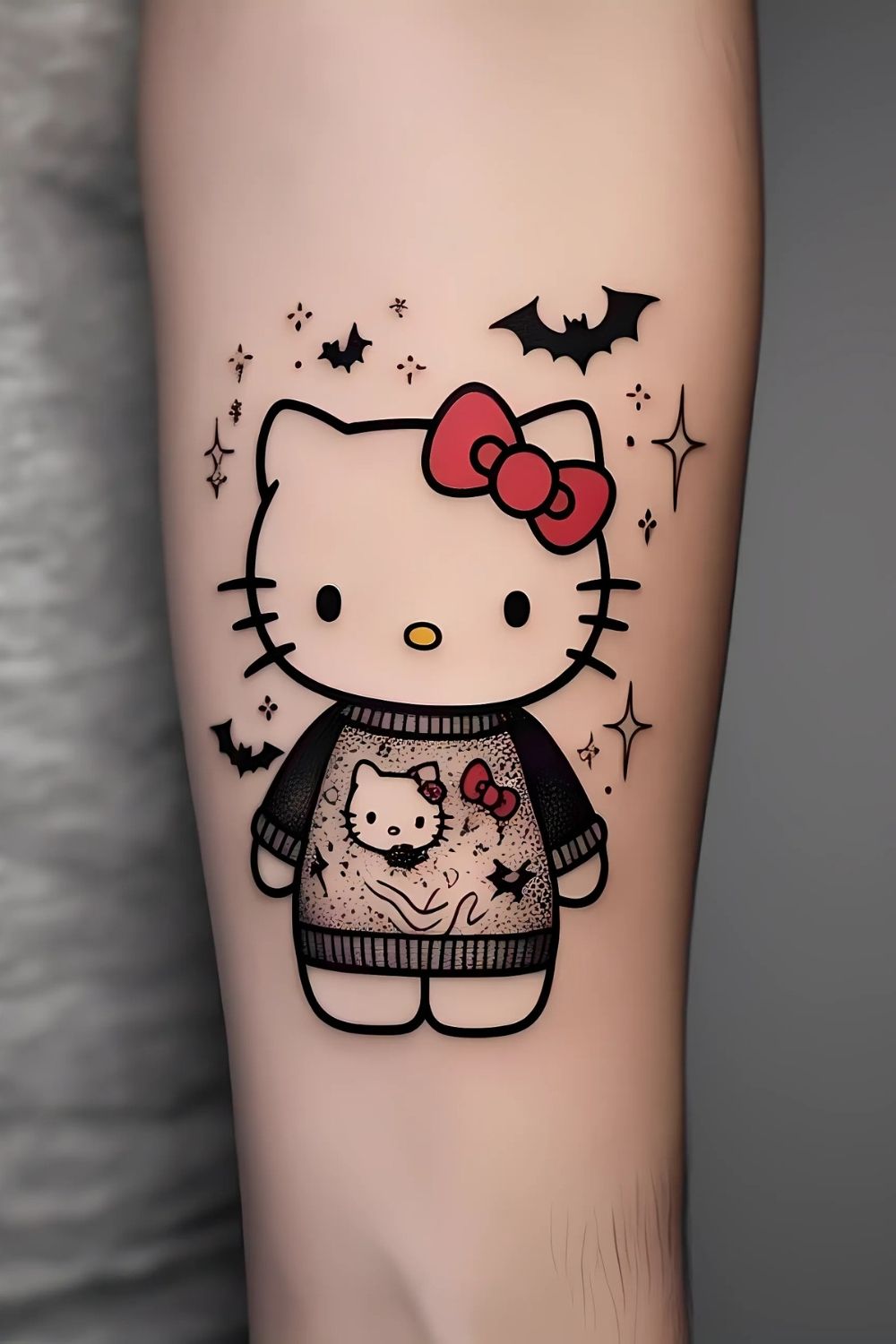 Spooky Hello Kitty Halloween Tattoo