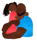 Illustration of a child and parent embracing