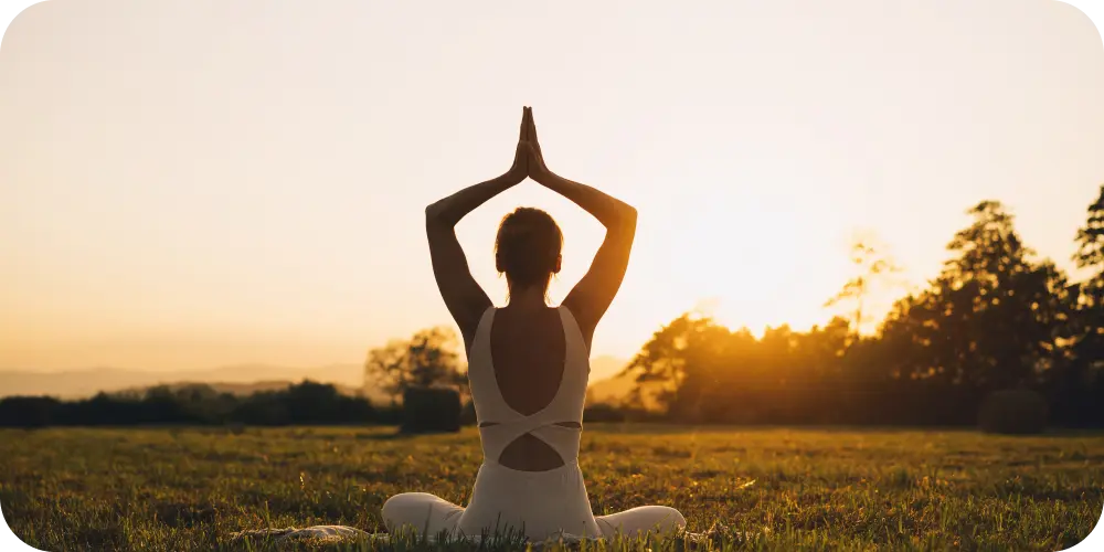 woman doing yoga
