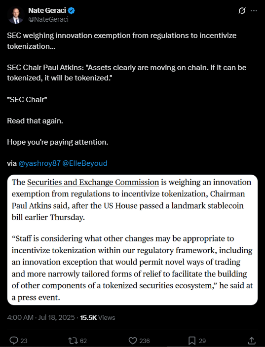 Could the SEC’s New Rule Trigger a Tokenization Frenzy?