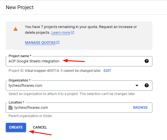 Integration with Google Sheets - Tyche Softwares Documentation