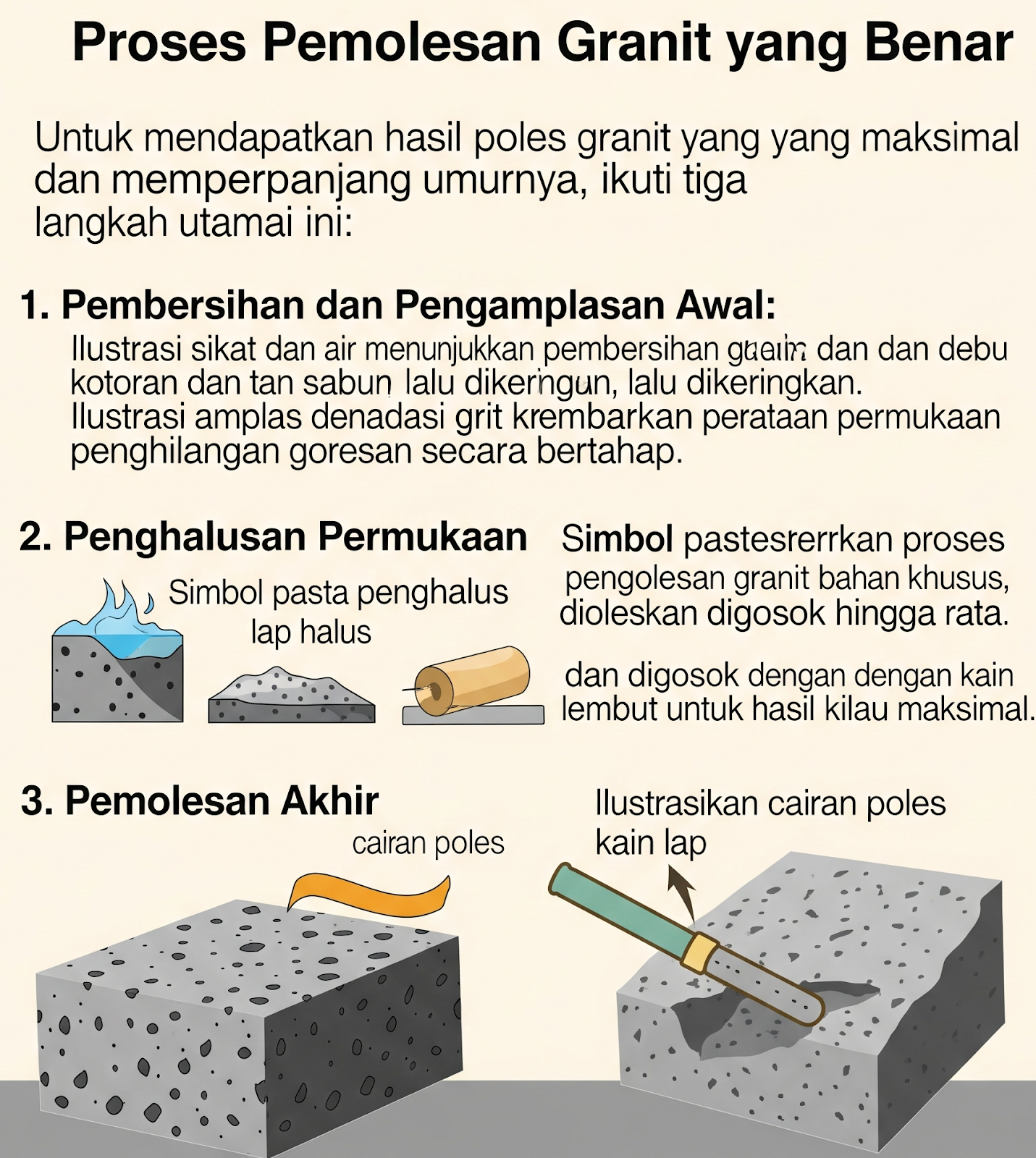 Proses Poles Granit yang Benar
