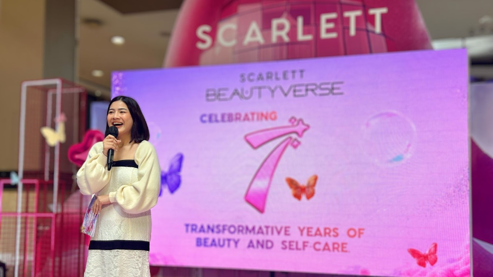 Felicya Angelista pada acara “Scarlett Beautyverse: Level Up Your Beauty”. (Foto: Froyonion/Grace Angel)