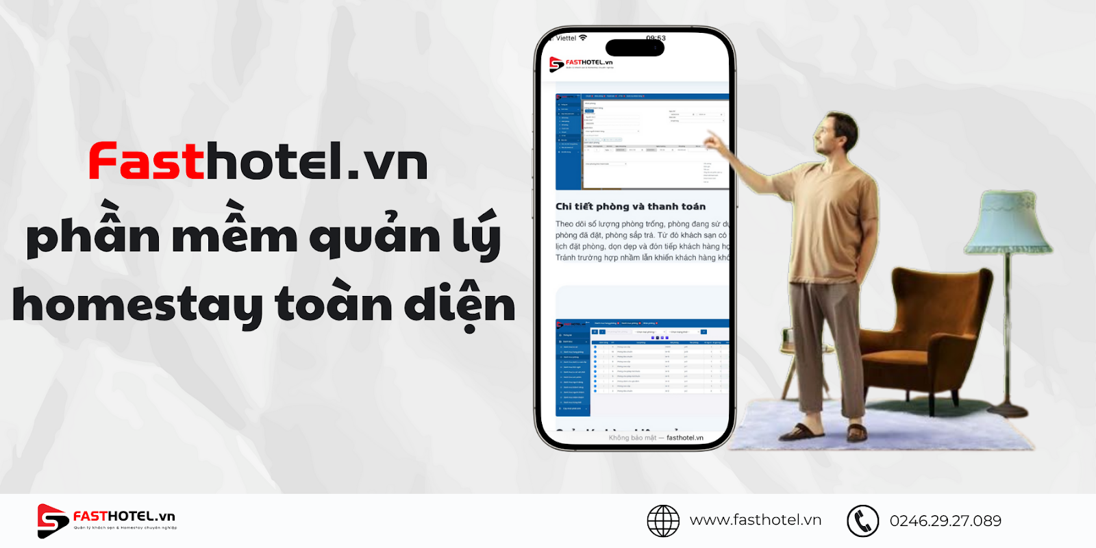 Fasthotel - phần mềm quản lý homestay toàn diện