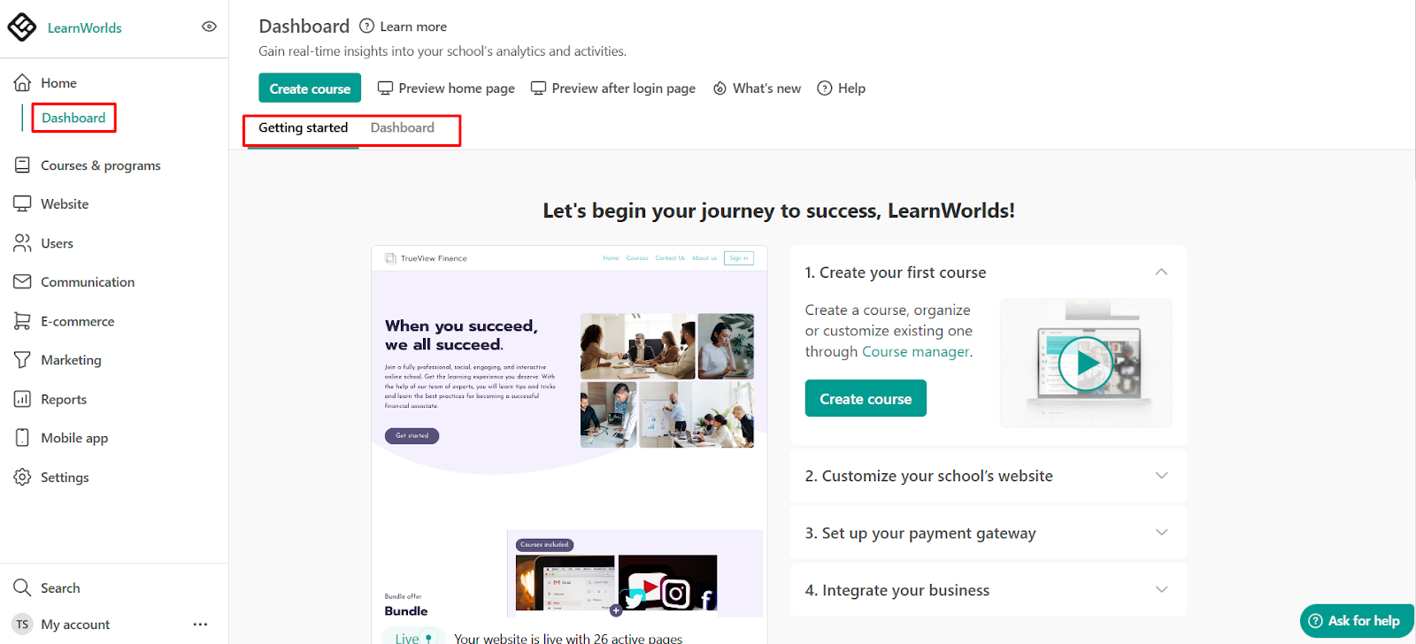 LearnWorlds course monetization tools as creator-focused Brightspace alternative