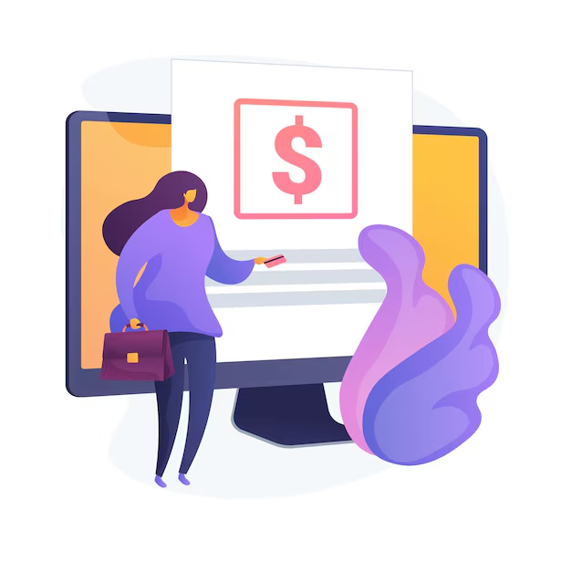 A girl standing in front of a screen with a dollar sign illustrating how to get paid to write a blog