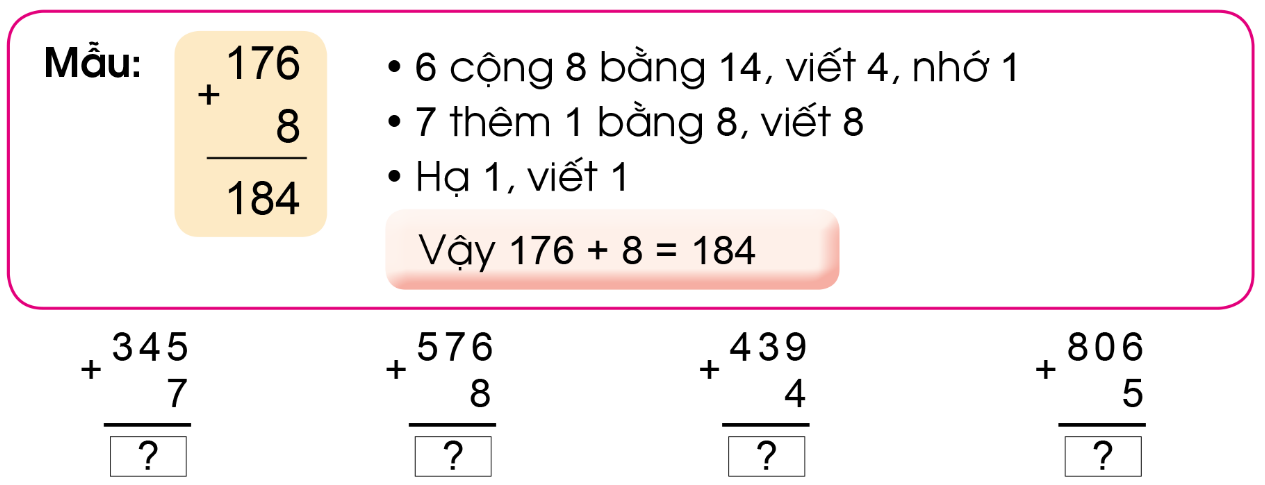 BÀI 81. PHÉP CỘNG( CÓ NHỚ) TRONG PHẠM VI 1000