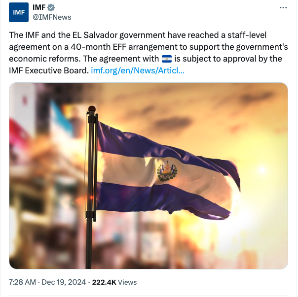 Alt: El Salvador continues to balance its Bitcoin ambitions with traditional financial agreements, exemplified by its IMF loan deal.
