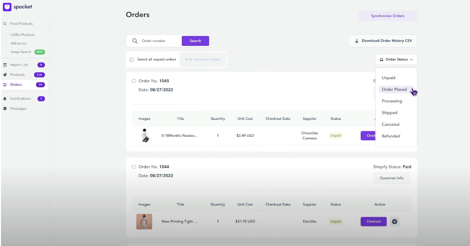 Filtering Orders by Status-axiabits