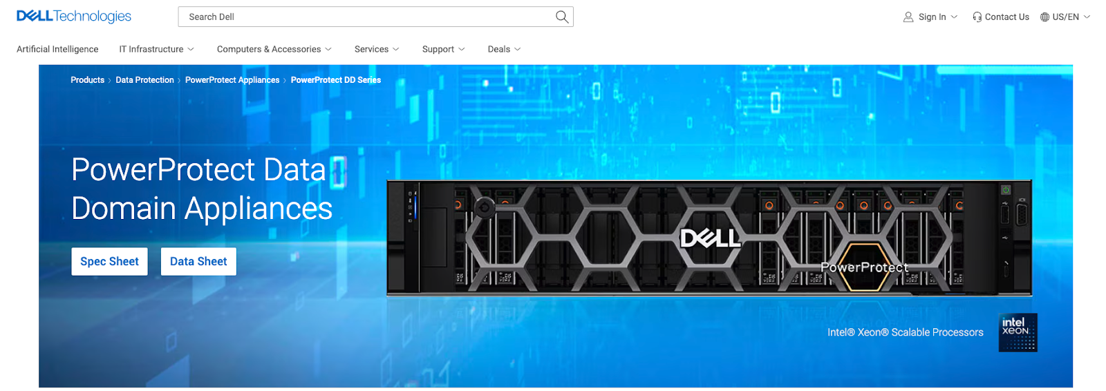 Screenshot of Dell PowerProtect DD Series - Best Dell backup system appliance.