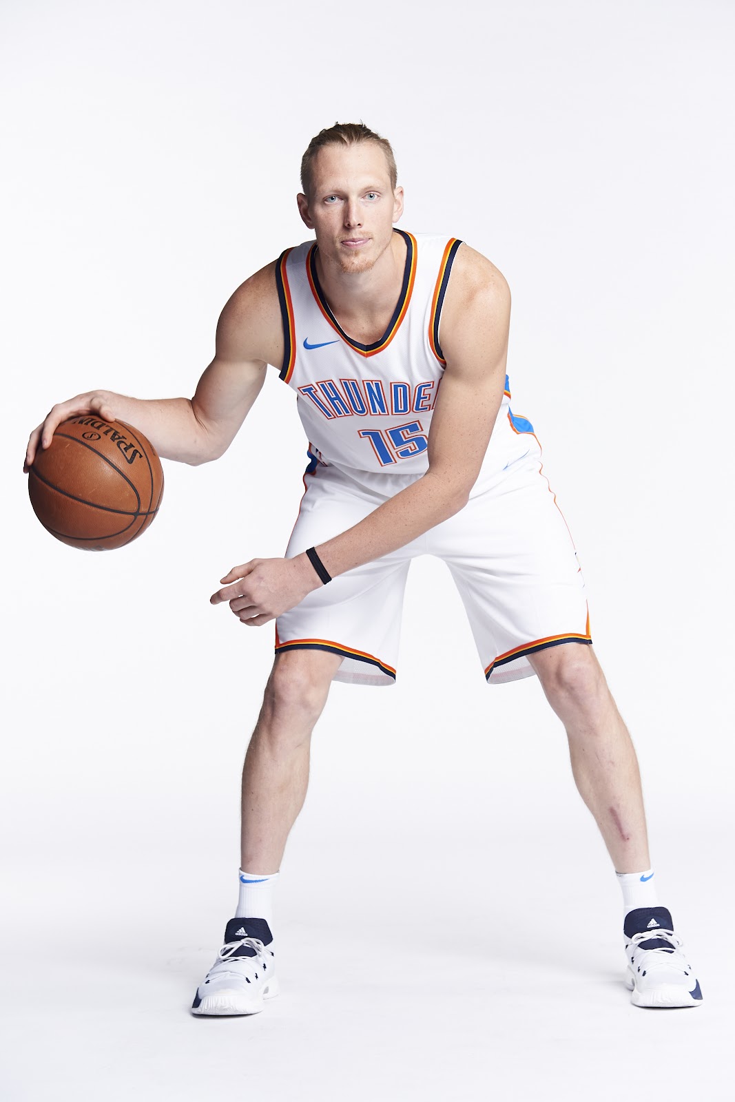 Kyle Singler #15 of the Oklahoma City Thunder poses for a photo during media day in Oklahoma City, Oklahoma, on September 25, 2017. | Source: Getty Images