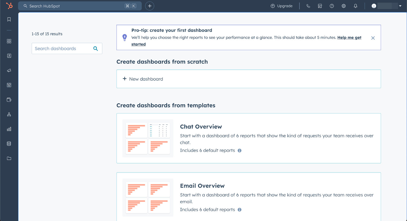 HubSpot CRM dashboard