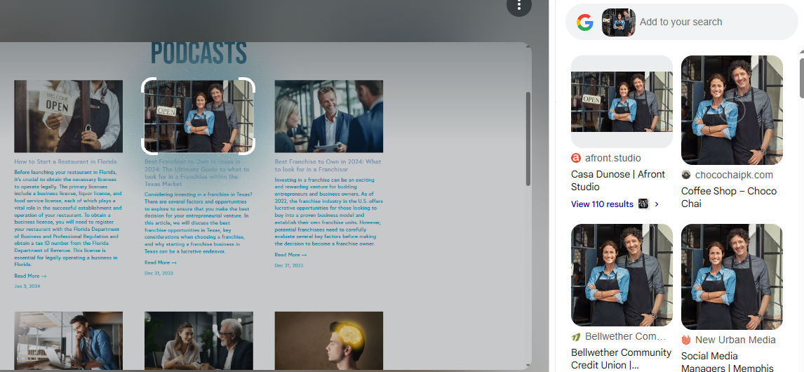 Stock images are shown in the website.
