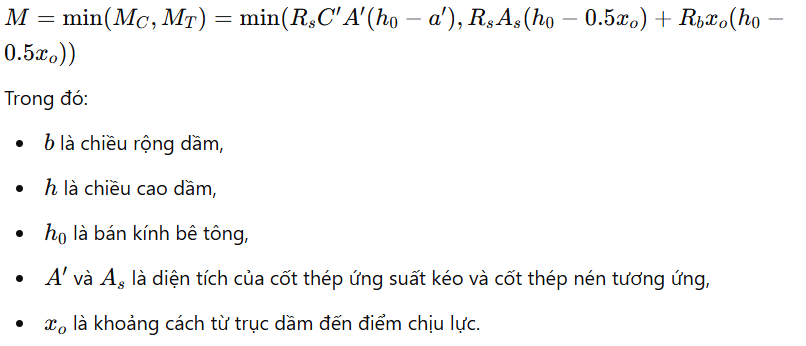 tính thép dầm 